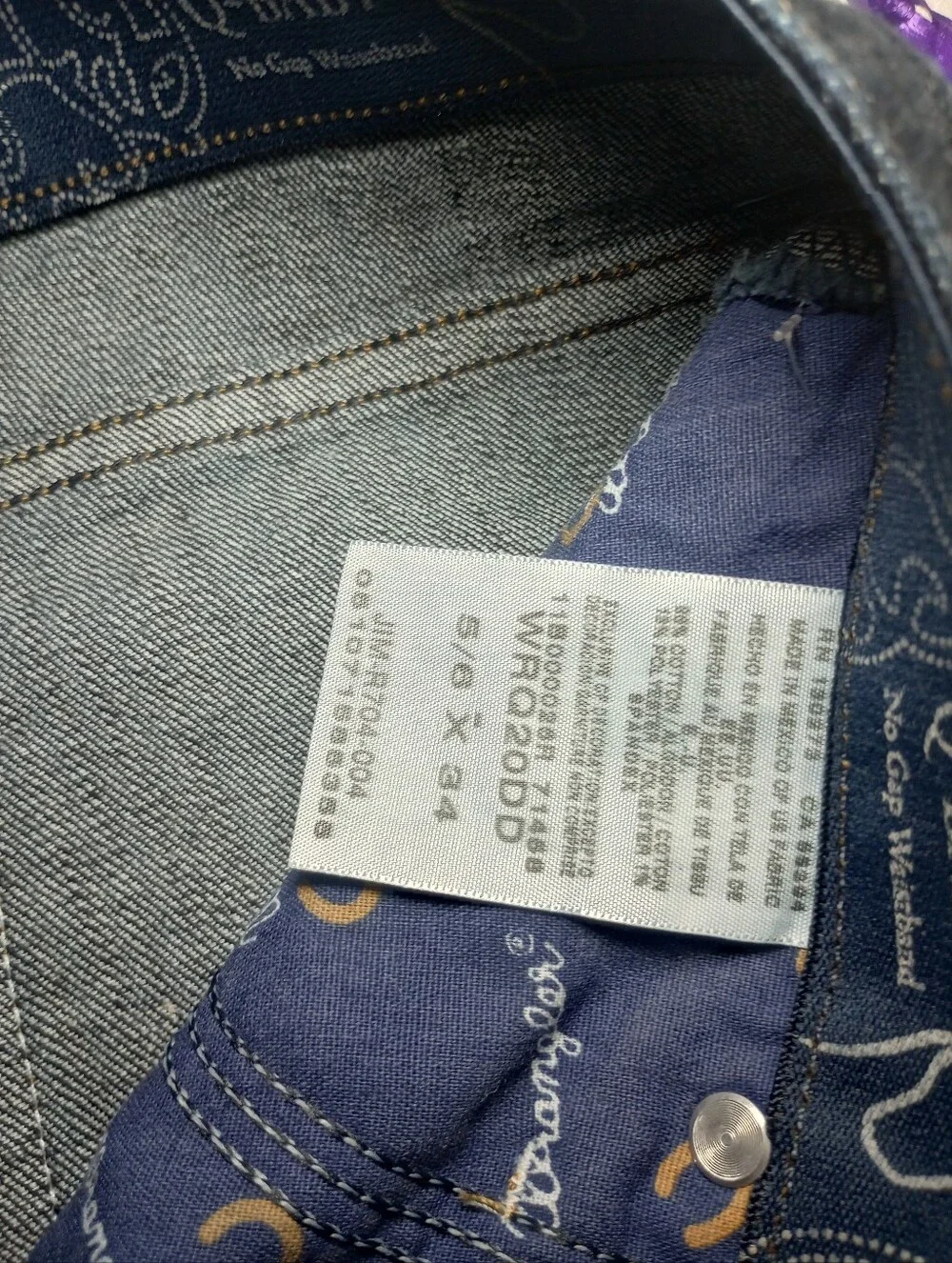 Wrangler Riding Jeans Deep Dyed Dark Denim Q Baby 5/6 X 34 Stretch NWT Western